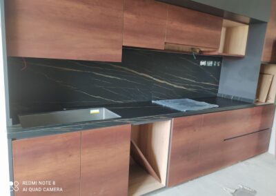 S-3206 Marguina Gold Sinter Stone Singapore and Malaysia Durable stone almost scratch proof surfaces, highly stain resistant, strongest material for kitchen counter top.
