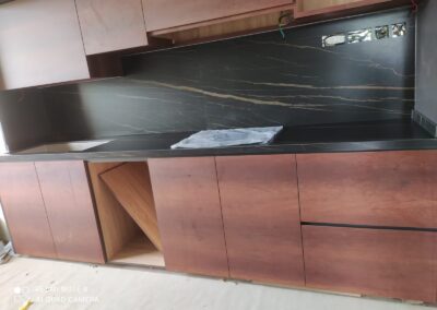 S-3206 Marguina Gold Sinter Stone Singapore and Malaysia Durable stone almost scratch proof surfaces, highly stain resistant, strongest material for kitchen counter top.