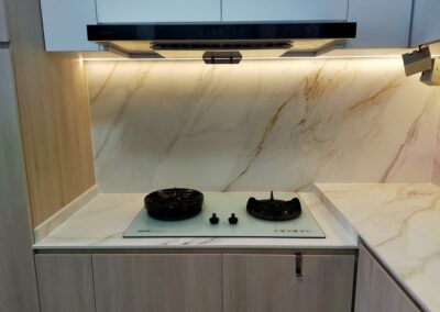 S-8002 CALACATTA ORO SINTER Stone Singapore and Malaysia Durable stone almost scratch proof surfaces, highly stain resistant, strongest material for kitchen counter top.