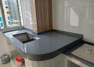 152 – Grey Gris quartz surfaces by Casa Stone Singapore and Malaysia Durable stone almost scratch proof surfaces,strongest material for kitchen counter top.