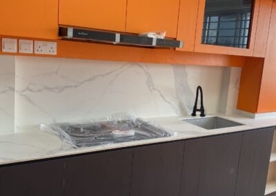 S-8311 Calacatta Statuario SINTER Sintered Stone by Casa Stone Singapore and Malaysia Durable stone almost scratch proof surfaces, highly stain resistant, strongest material for kitchen counter top