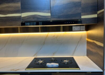S-8002 CALACATTA ORO SINTER Stone Singapore and Malaysia Durable stone almost scratch proof surfaces, highly stain resistant, strongest material for kitchen counter top.