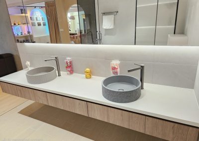 S-8801 Cemento Blanco SINTER Stone Singapore and Malaysia Durable stone almost scratch proof surfaces, highly stain resistant, strongest material for kitchen counter top