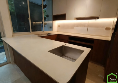 S-8801 Cemento Blanco SINTER Stone Singapore and Malaysia Durable stone almost scratch proof surfaces, highly stain resistant, strongest material for kitchen counter top